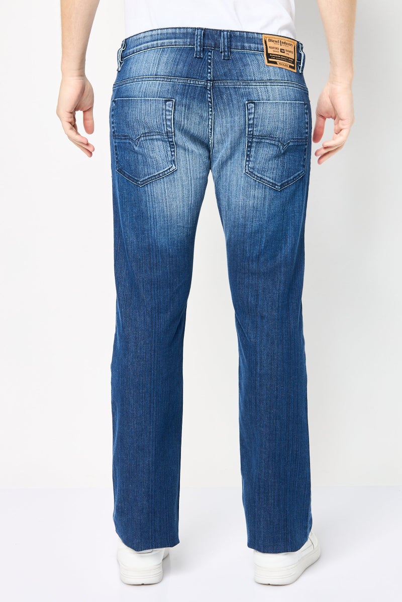 DIESEL Men Safado-X Regular Fit Washed Stretchable Jeans, Blue  - Image 3