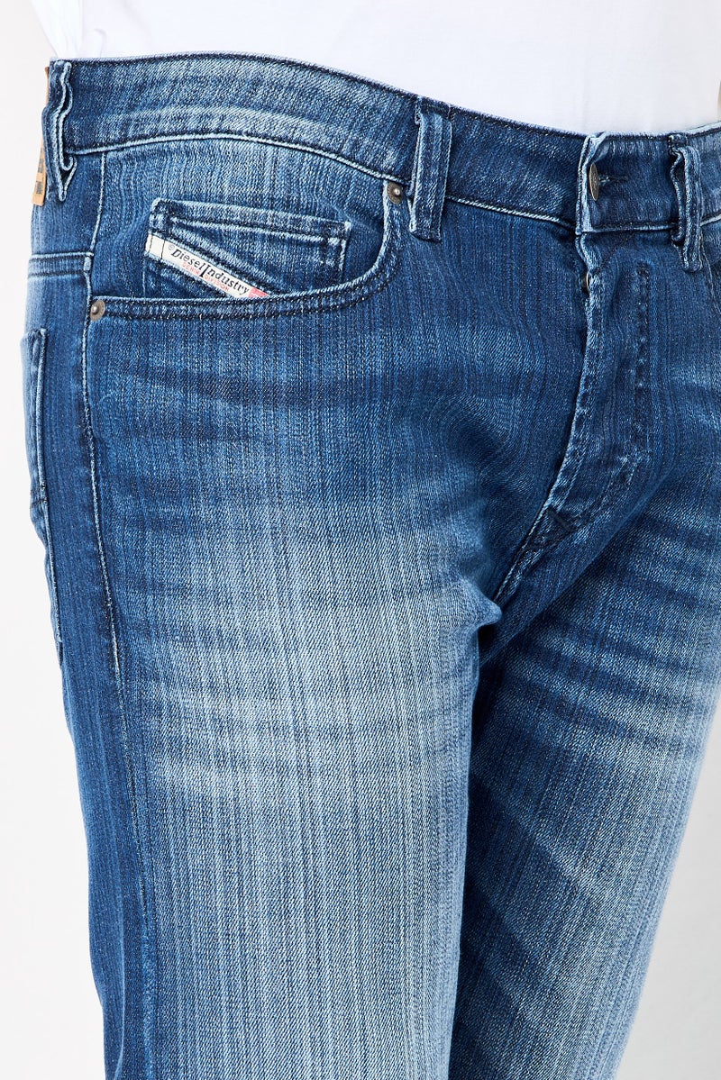 DIESEL Men Safado-X Regular Fit Washed Stretchable Jeans, Blue  - Image 4