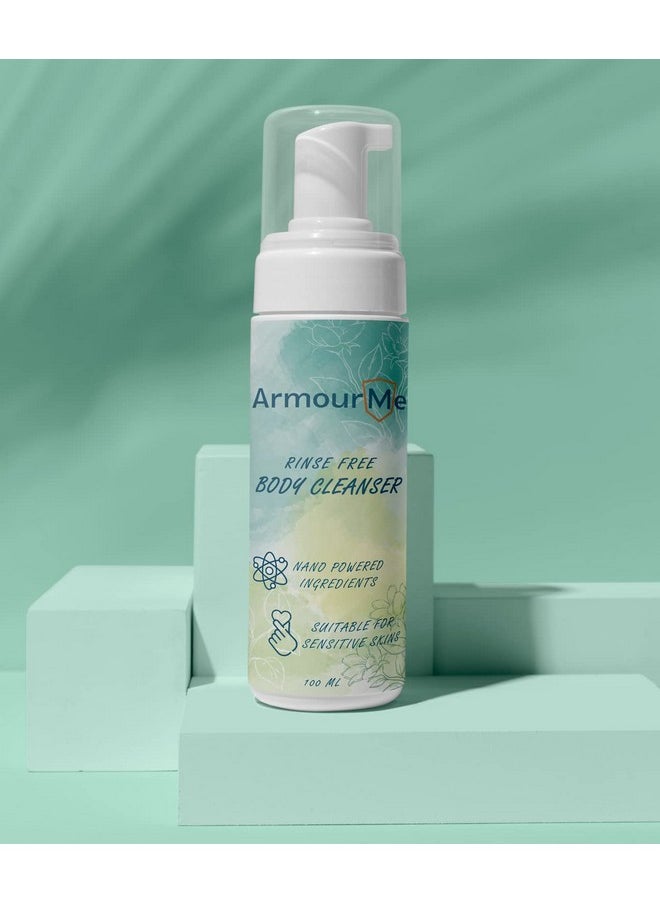 ArmourMe - Waterless Body Wash ; Body Cleanser ; Full Body Waterless Cleansing Foam That Also Moisturizes And Protects Skin ; With Vitamin E And Aloe Vera Extract ; Wipe Away Cleanser (100 Ml) - Image 1