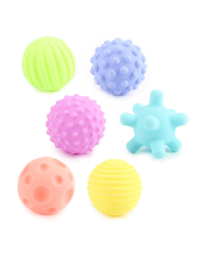 Moon Baby Learning Toy Balls – 6-Pack Soft Baby Textured Balls - Image 1