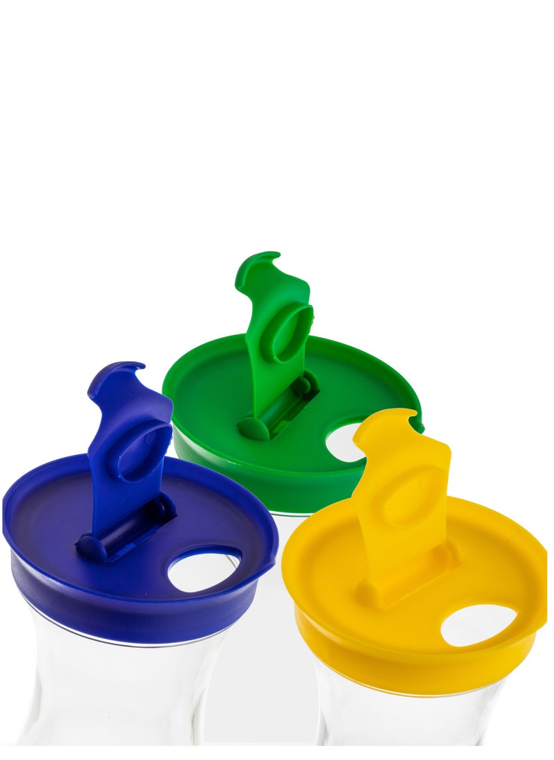 Dania Pure Plastic Water Bottle With Colorful Cap, 4 Pieces  - Image 2