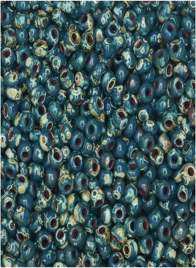 Miyuki Round Seed Beads, 11/0, 8.5 Gram Tube, 4516 Opaque Montana Matte Picasso