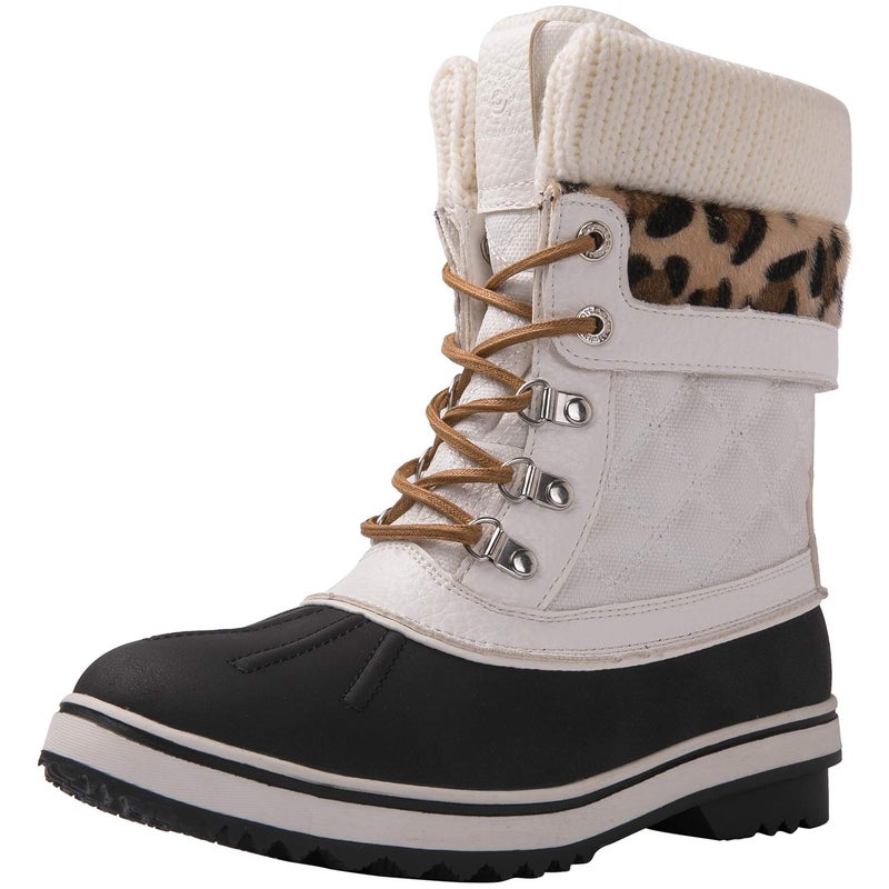 GLOBALWIN Snow Boots For Women Brown/Beige Women's Winter Boots 5.5M - Image 1