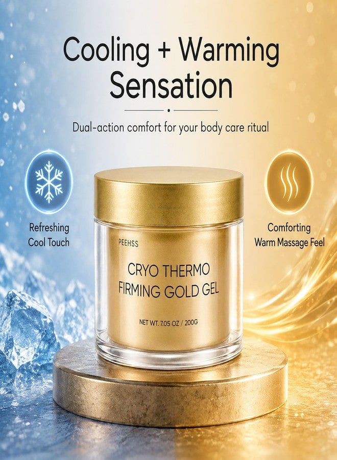 Peehss Cooling and Warming Firming Gold Gel - Skin Tightening Cellulite Cream for Body, Nano Gold & Hyaluronic Acid, Skin Tightening & Firming Gel for Belly Thigh Butt Arms, Smoothing & Moisturizing, 200g - Image 2