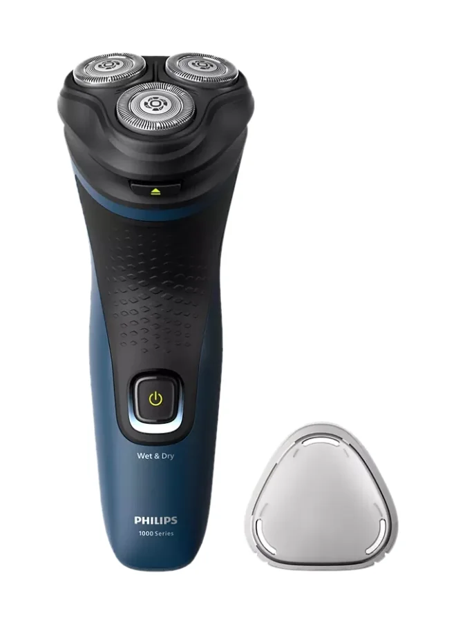 Philips Shaver S1151/00 Wet And Dry Use Fast, Comfortable Shave with ComfortCut Blades 3D Floating Heads, One-Touch Open 40min Cordless Use, Protective Cap Included