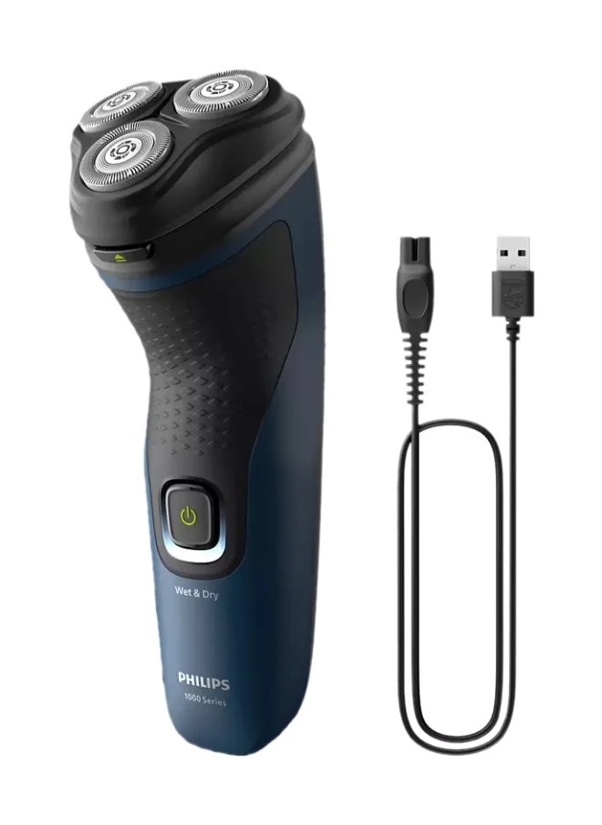 Philips Shaver S1151/00,Wet & Dry Use,Fast, Comfortable Shave with ComfortCut Blades,3D Floating Heads, One-Touch Open,40min Cordless Use, Protective Cap Included