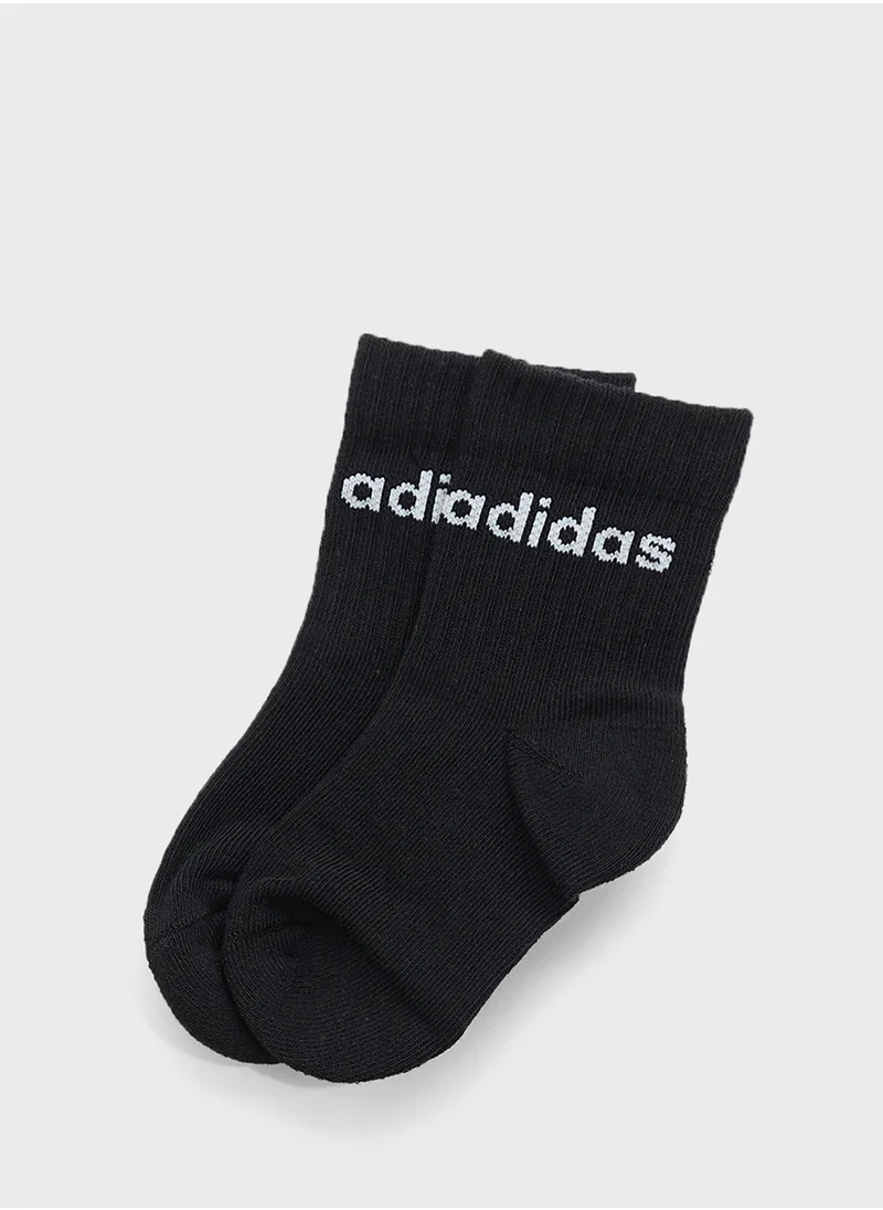 اديداس Kids 3 Pack Linear Crew Socks