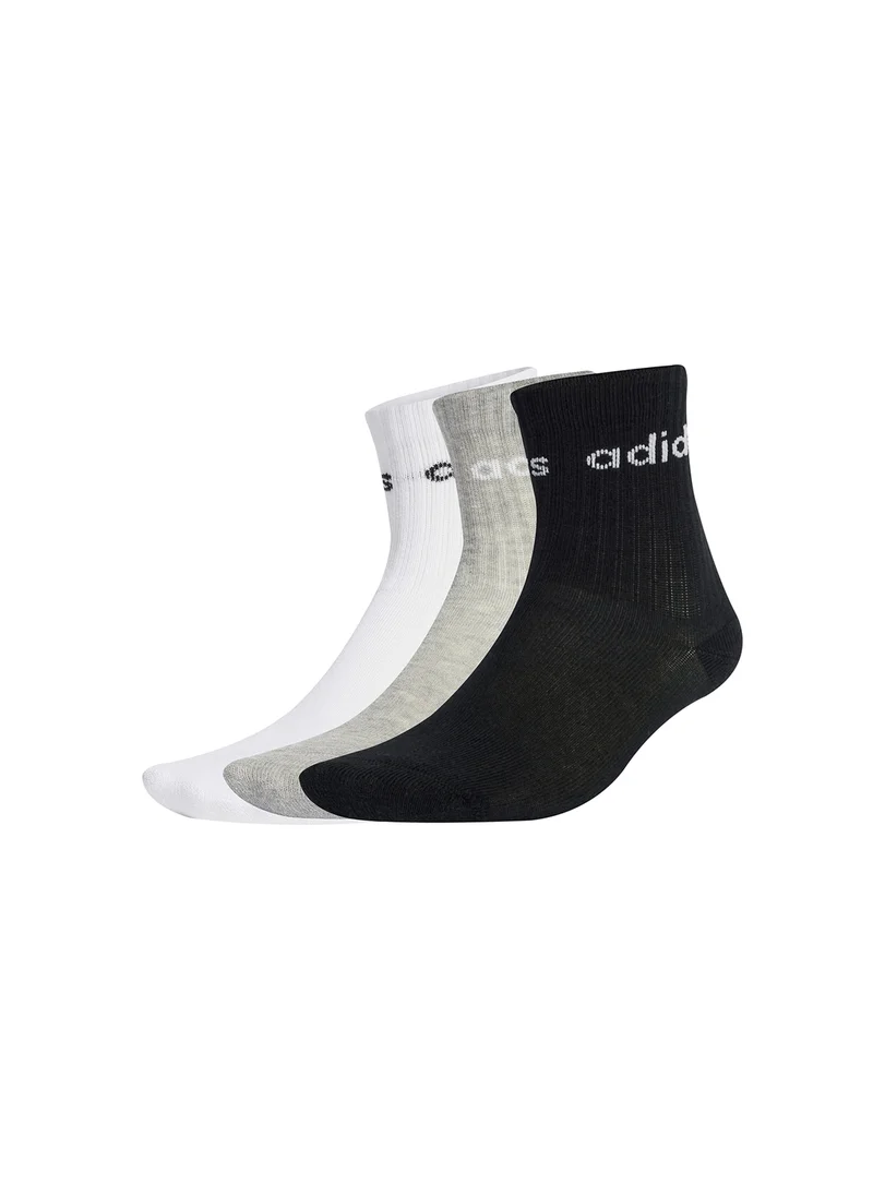 Adidas Kids 3 Pack Linear Crew Socks