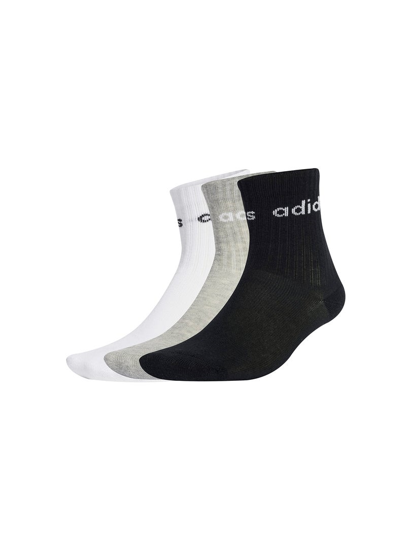 Adidas Kids 3 Pack Linear Crew Socks  - Image 1