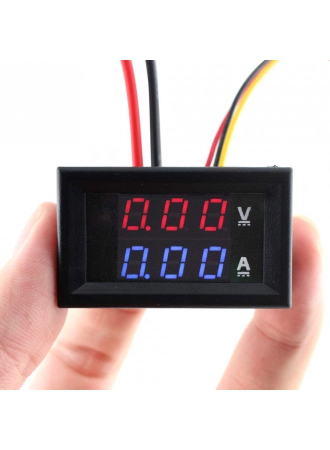 WOWOONE Eiechip LED Digital Voltmeter Ammeter, Mini DC Digital Multimeter 100V 10A, Blue Red LED Amp Dual Digital Display Volt Meter Gauge, Car Current Monitor Tester 0.28" - Image 1