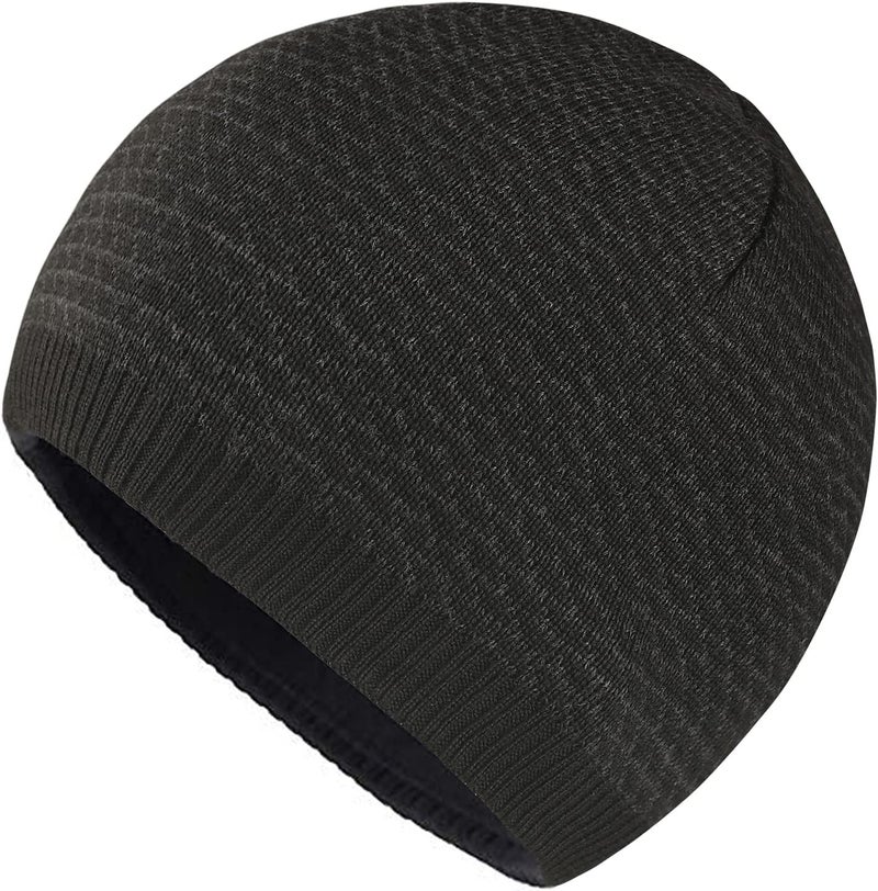 OMECHY Mens Winter Warm Knitting Hats Plain Skull Beanie Cuff Toboggan Knit Cap - Image 1