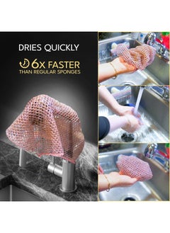 The Crown Choice Heavy Duty Non-Scratch Dish Scrubbers for Cleaning Dishes & Pots (6Pcs) - Replace Kitchen Sponges for Dishwashing with Our Scouring Pads - Try Our Alternative Dish Washing Scrub  - Image 5