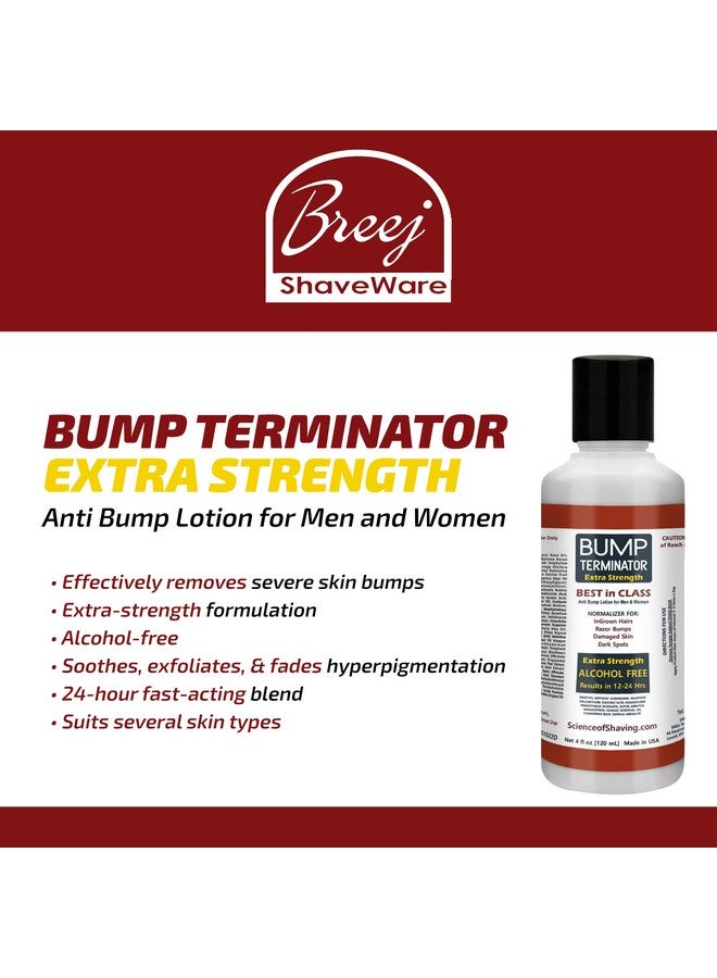 Breej Bump Terminator Extra Strength Alcoholfree Bumps Lotion Razor Bump Treatment For Men & Women (4 Fluid Ounces) - Image 2