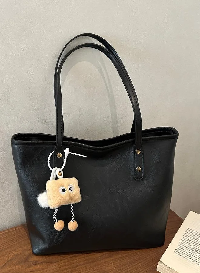 Take Two Black Tote Bag with Charm
