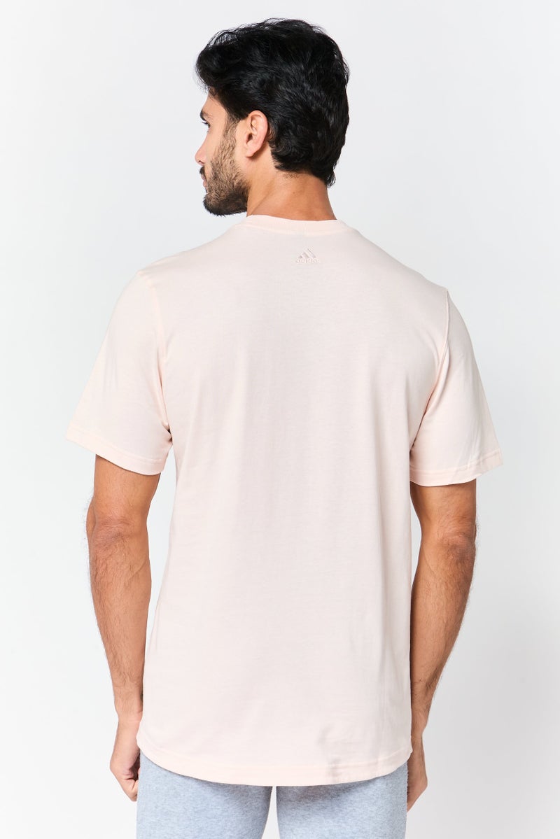 Adidas Men Sportswear Fit Short Sleeve Outdoor T-shirt, Pink - Image 4