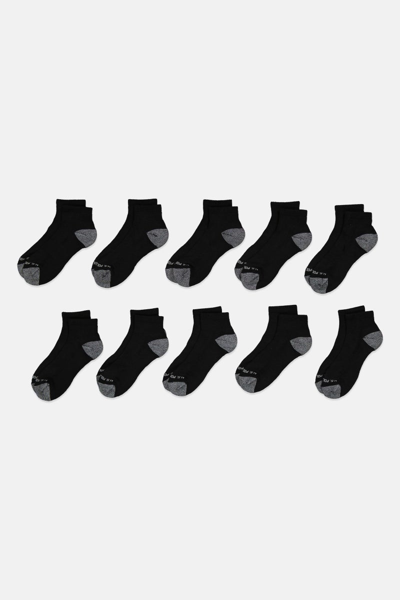U.S. Polo Assn. Men 10 Pairs Brand Logo Ankle Socks, Multicolor - Image 3