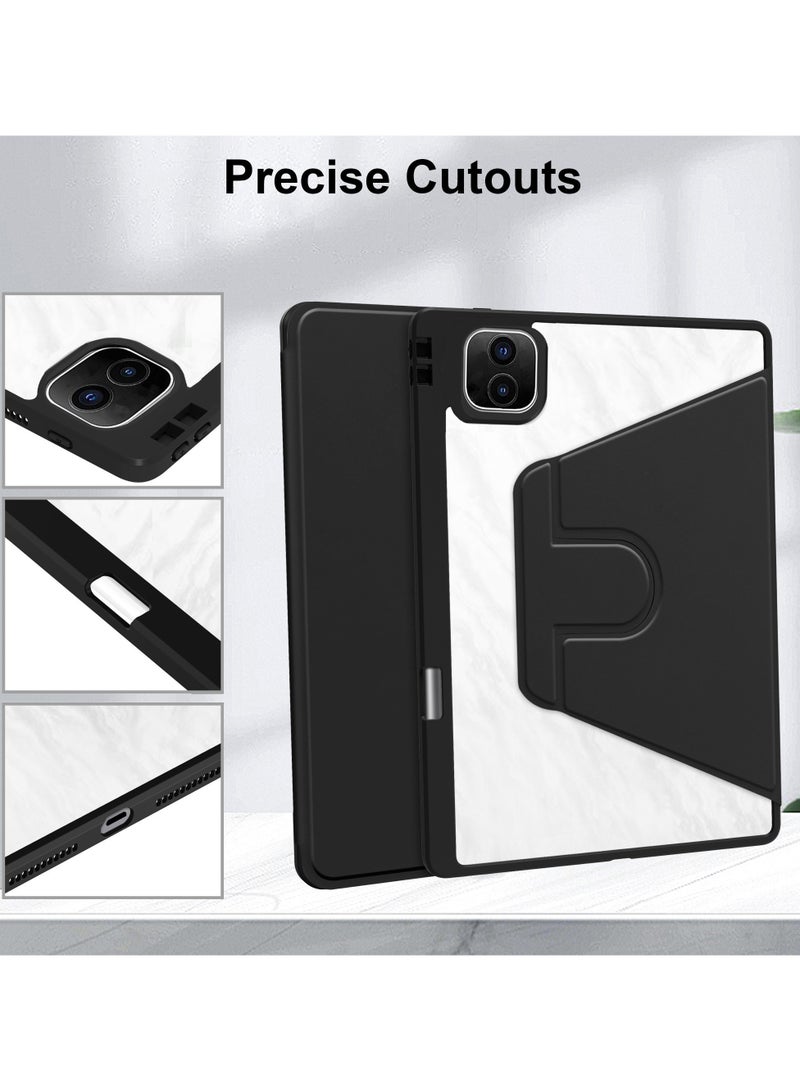 Clear Back Case Compatible with Honor MagicPad 2 12.3 inch (2024), 360 Degree Swivel Stand Flip Smart Cover Auto Sleep/Wake Case For Honor Magic Pad 2 Tablet (Black) - Image 5