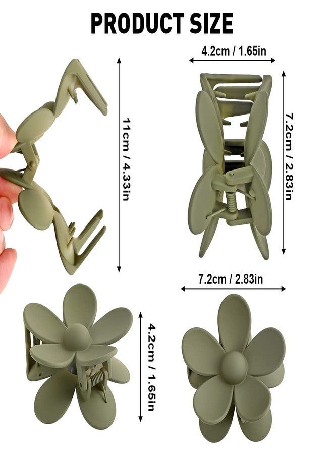 ابناوك مشابك شعر أبناوك جامبو للشعر الكثيف، 8 قطع، مشابك شعر مزينة بالزهور، كبيرة الحجم، قوية التثبيت، مشابك شعر أنيقة غير لامعة، 8 ألوان، مشابك شعر للنساء والفتيات - Image 2