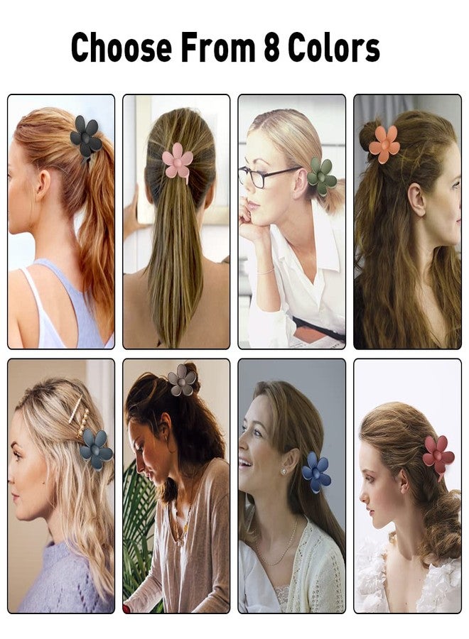 ابناوك مشابك شعر أبناوك جامبو للشعر الكثيف، 8 قطع، مشابك شعر مزينة بالزهور، كبيرة الحجم، قوية التثبيت، مشابك شعر أنيقة غير لامعة، 8 ألوان، مشابك شعر للنساء والفتيات - Image 4
