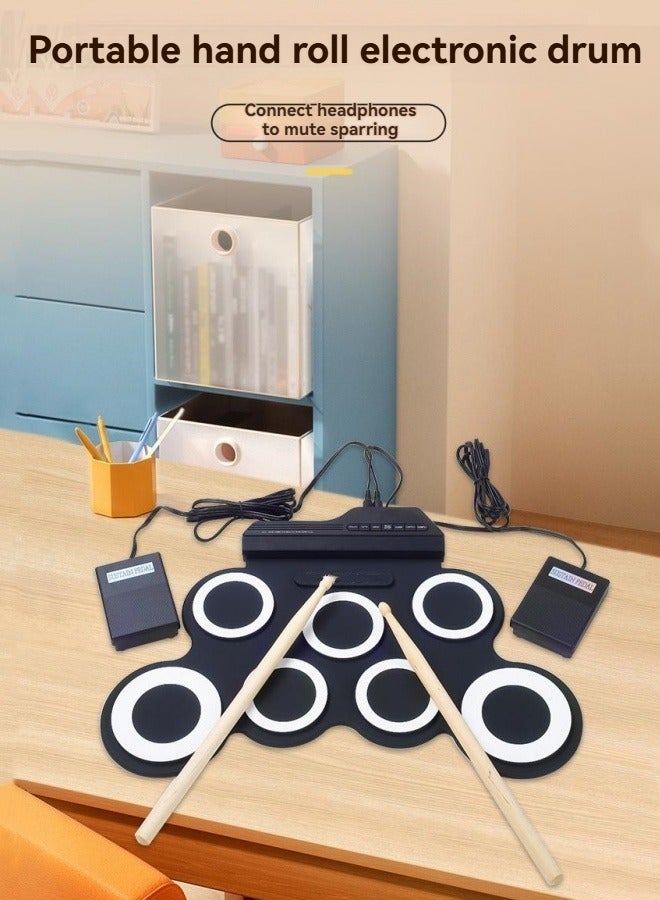 M MIAOYAN Game drums adult/children USB folding hand roll portable electronic drum toy drum set - Image 1