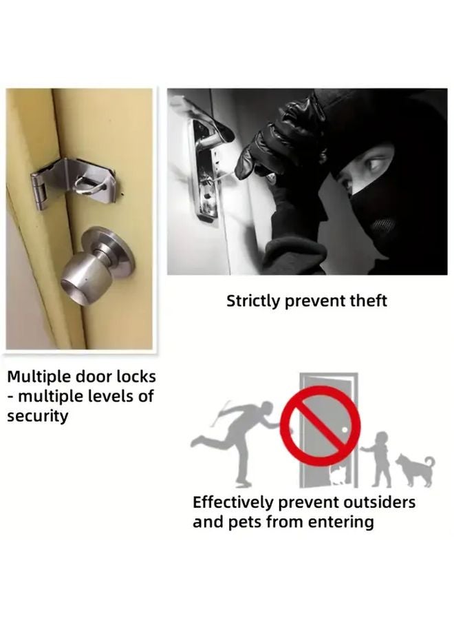 90 Degree Stainless Steel Lock Set Right Angle Latch Kit For Sliding Doors Gates - Image 5