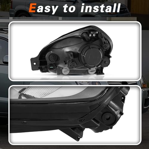 TODO Headlight Assembly Compatible with 2005-2009 Hyundai Tucson, Halogen Headlamp Replacement with Bulbs, Driver and Passenger Side Pair, Replaces 92101-2E001 92102-2E001 - Image 4