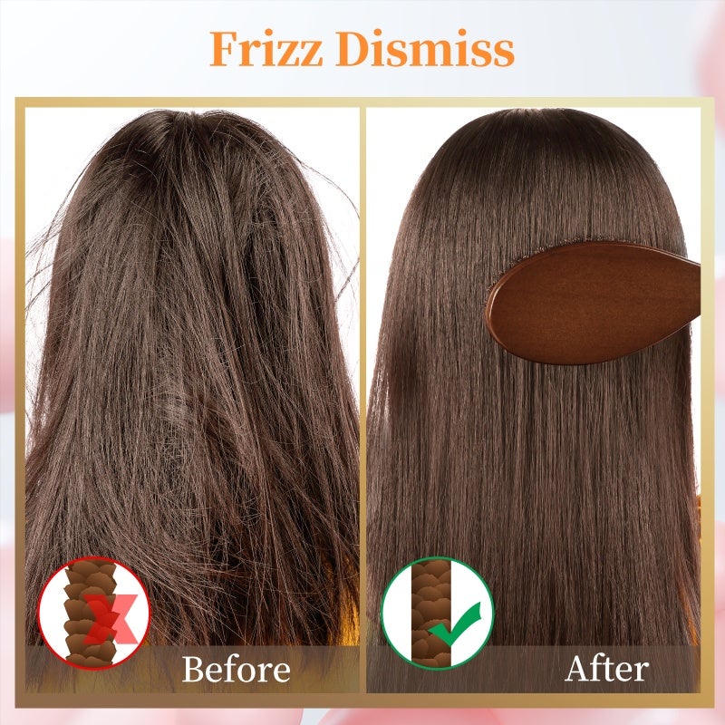 Natural Boar Bristle Hair Brush: Oval Paddle, Anti-static Design - Scalp Massage Stimulation, Beech Handle for Daily Hair Care & On-the-go Use - Image 2