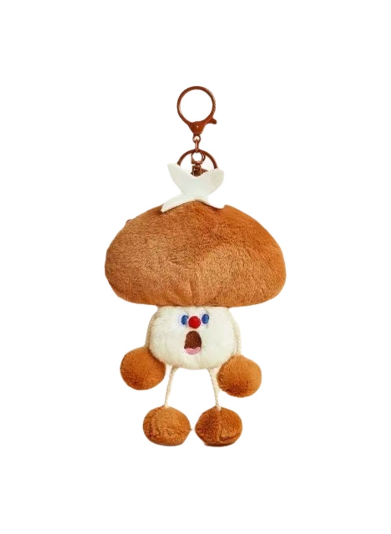 Cute Plush Vegetable Series Doll Pendant, Creative School Bag Key Pendant Cartoon Doll (Shiitake Mushroom Coin Purse) - Image 1