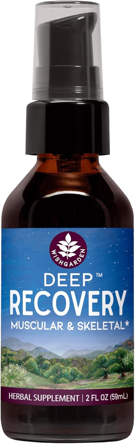 WishGarden Herbs Deep Recovery - Natural Herbal Muscle, Tissue & Joint Support Supplement with Turmeric Curcumin, Addresses Root Cause of Lingering Issues & Promotes Healthy Inflammatory Response, 2oz
