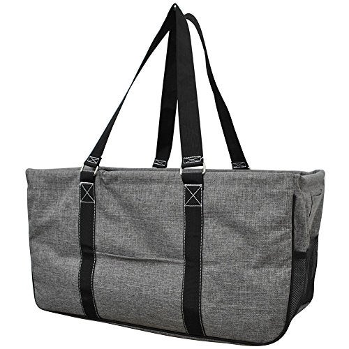 NGIL Extra Large Utility Tote Reusable Grocery Bag Oversized Collapsible for Groceries, Storage, Picnic, Beach (Gray) - Image 1