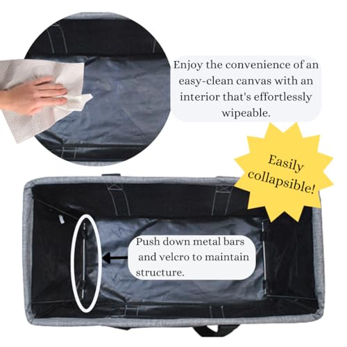 NGIL Extra Large Utility Tote Reusable Grocery Bag Oversized Collapsible for Groceries, Storage, Picnic, Beach (Gray) - Image 4