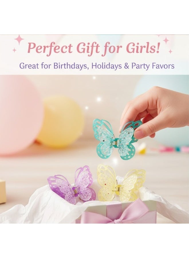 Dantiya 4 Pcs Colorful Butterfly Hair Clips – Non-Slip Strong Hold Plastic with Metal Spring, Jaw Clips for Thick or Medium Hair, Hair Accessories for Women & Girls Everyday Hairstyles - Image 5