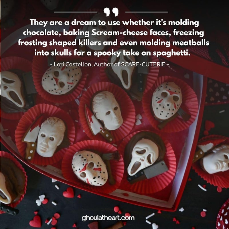 ShapedIceMolds Horror Movie Character Molds – Slasher Character Silicone Molds for Chocolate, Candy, Resin, Crafts – 3D Scary Film Icons for Party Treats & DIY Decor (Orange) - Image 3