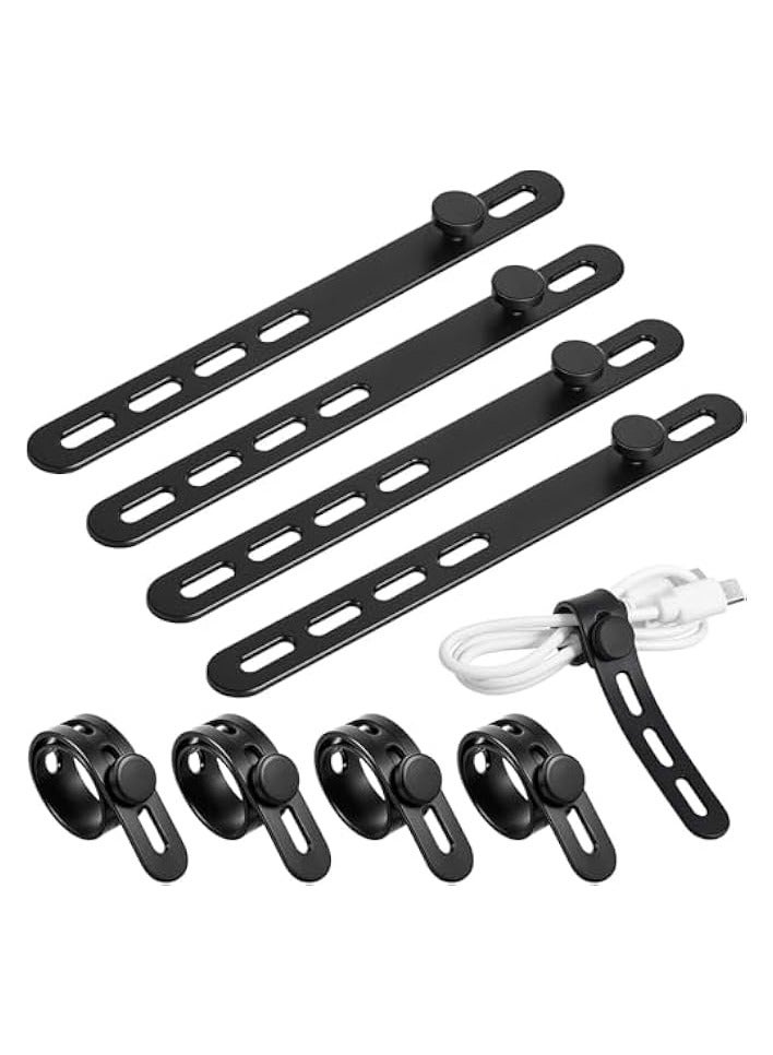 erorex 12Pack Silicone Cable Ties Cord Organizer Wrap -Reusable Washable Wire Ties Management with Lock Buckle, Elastic Adjustable Charger Cable Strap Tie, Electrical Cord Keeper for Travel Home - Image 1