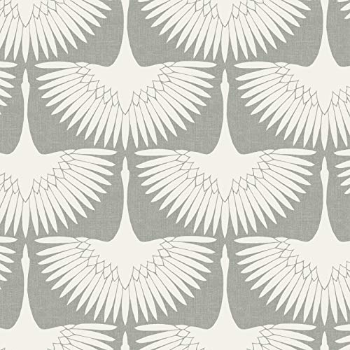 Tempaper x Genevieve Gorder Chalk Feather Flock Removable Peel and Stick Wallpaper, 20.5 in X 16.5 ft, Made in the USA - Image 1
