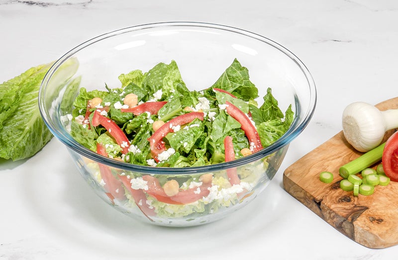 Red Co. 10.5â€ Dia Round Clear Glass 3 Qt Mixing Prep and Serving Bowl, Large - Image 2