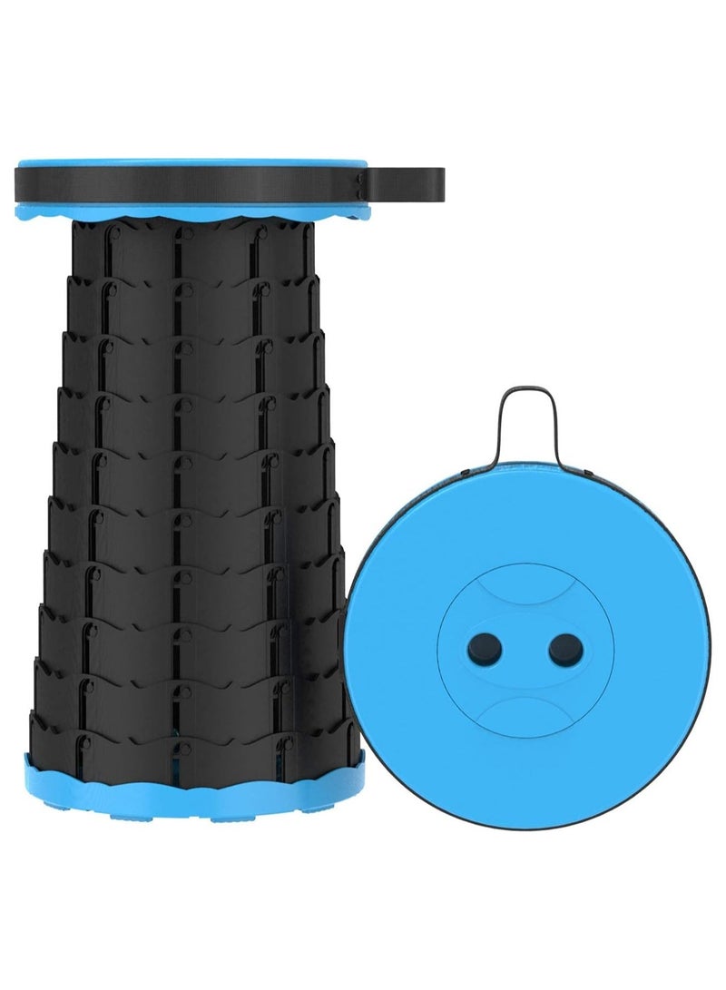 Height Adjustable Foldable Telescopic Stool For Outdoor Fishing Hiking Gardening Travel Blue - Image 1