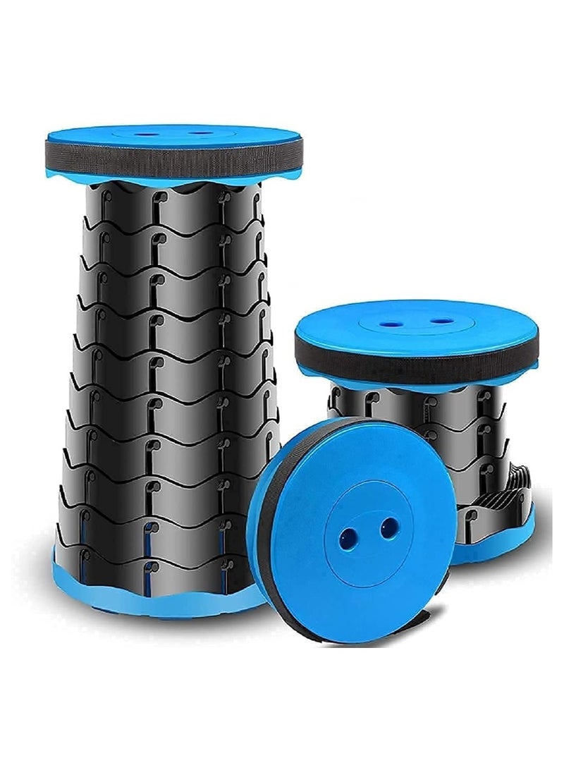Height Adjustable Foldable Telescopic Stool For Outdoor Fishing Hiking Gardening Travel Blue - Image 2