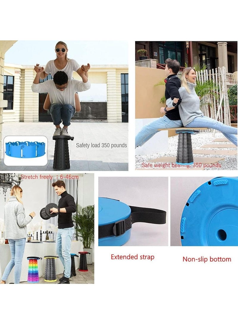 Height Adjustable Foldable Telescopic Stool For Outdoor Fishing Hiking Gardening Travel Blue - Image 5