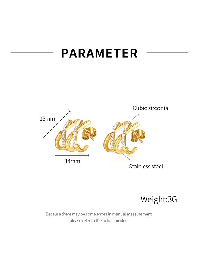Niche Design Earrings For Women, Stainless Steel, Simple, Fashionable And Versatile, Irregular Diamond Earrings - Image 2