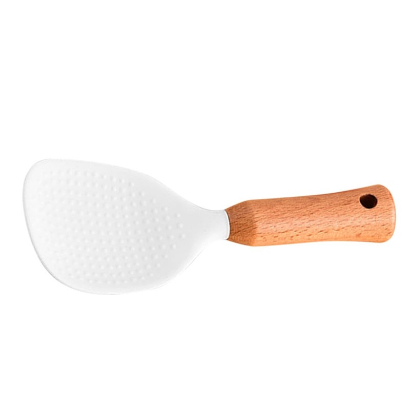 Non Stick Silicone Rice Spatula Spoon With Stand Food Grade Kitchen Cooking Serving - Image 2