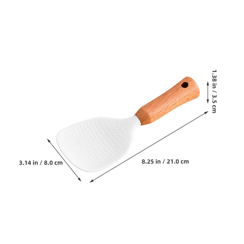 Non Stick Silicone Rice Spatula Spoon With Stand Food Grade Kitchen Cooking Serving - Image 3
