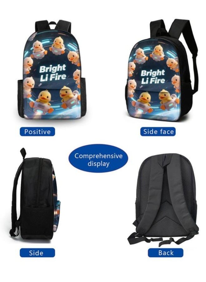 Bright Li Fire Cartoon bag three-piece set, easy to deal with various occasions (available for students, children, friends on outings, mountain climbing, schooling, etc.) | Shoulders + handbags + stationery bags | Back to school season/festival gifts - 16 - Image 3