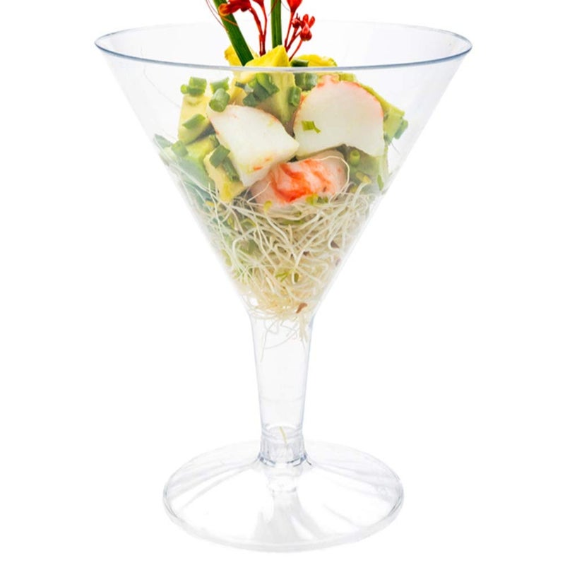 Restaurantware 8 oz Clear Plastic Martini Glass  3 14 x 3 14 x 5  100 count box 