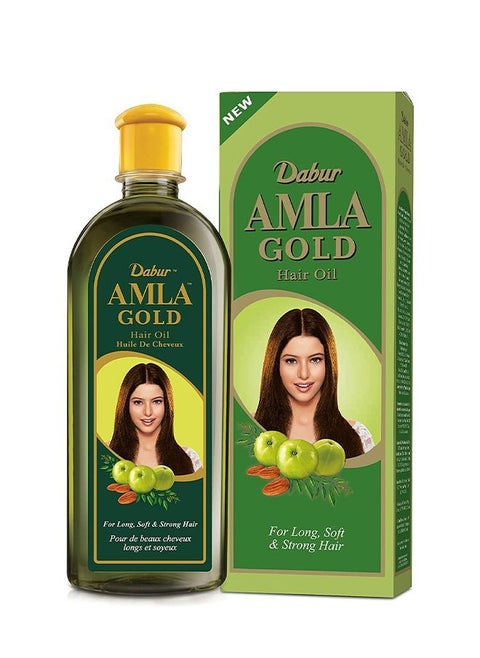 Dabur Amla Gold Hair Oil Natural Care Enriched with Amla, Almond & Henna for beautiful, Long, Soft & Strong Hair - 200ml