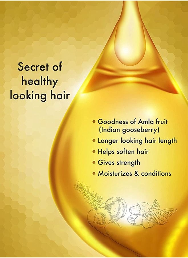Dabur - Dabur Amla Gold Hair Oil Natural Care Enriched with Amla, Almond & Henna for beautiful, Long, Soft & Strong Hair - 200ml - Image 1