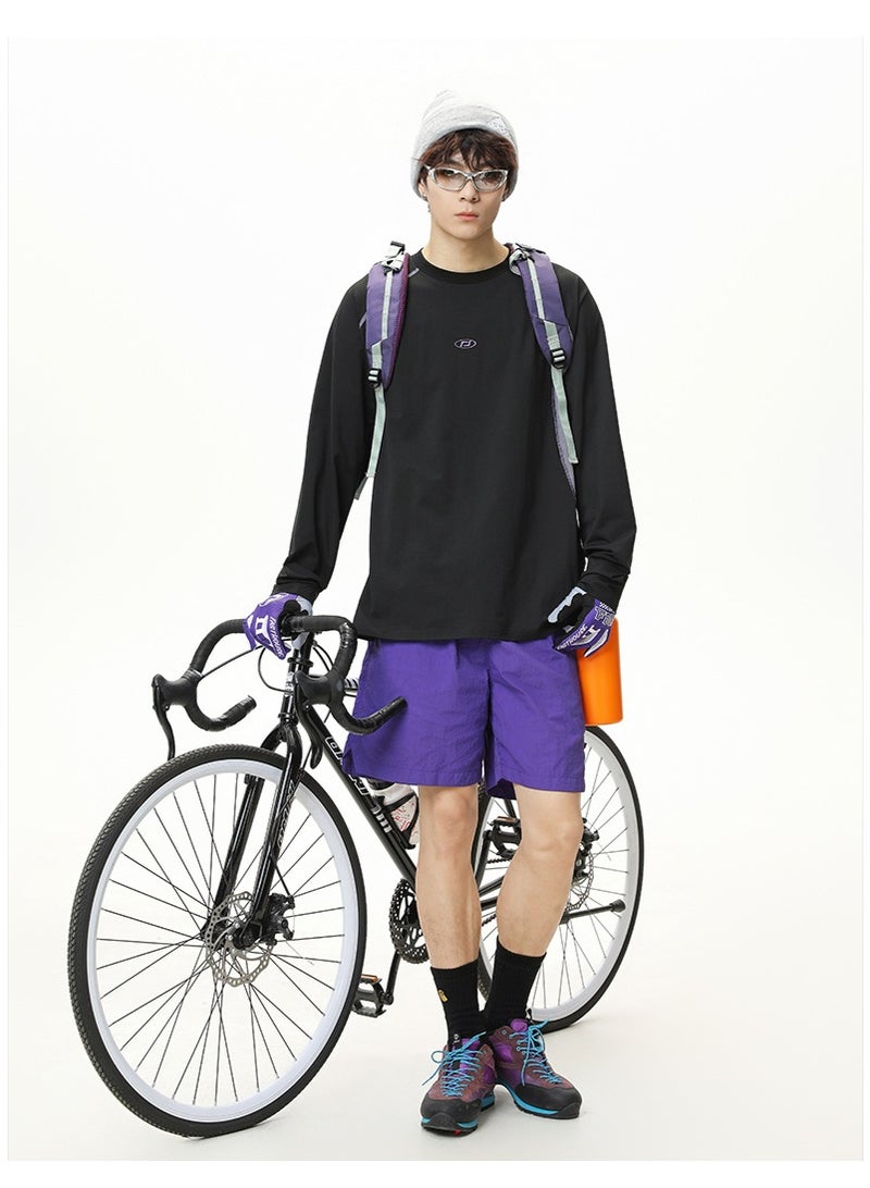 NIBEMINENT Embroidery Splicing T-Shirt Men Retro Long Sleeve T Shirt Streetwear Harajuku Autumn  Hip Hop Loose Casual Tees Tops Male - Image 2