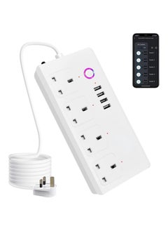 General ZigBee Power Strip Smart Surge Protector Extension Lead, Smart Home Family Sharing，Voice Control Compatible with Alexa & Google Assistant, 4AC Outlets 4USB,Remotelty Control Timer Schedule  - Image 1
