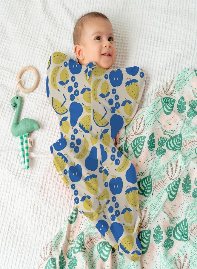 Cocoon Care Knitted 0.5 TOG Bamboo Cotton Arms Up Swaddle Sleeping Pod for Baby | Swaddle Pod for New Born Baby | Fruits | 0-3M - Image 4