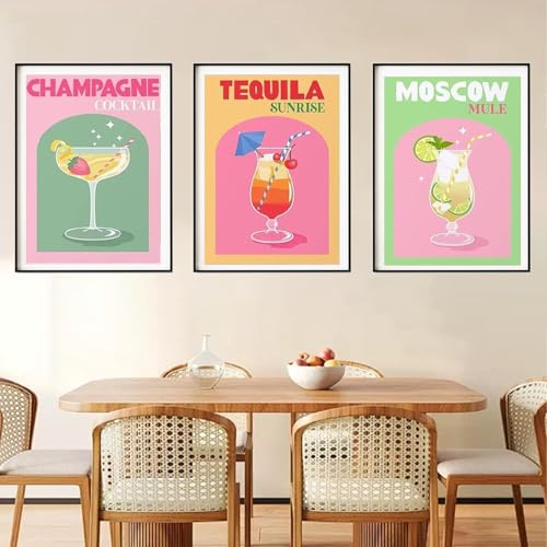 DAZZLEDOTS 6 Pack Diamond Art Kits for Adults, Cocktail Diamond Painting 5D Diamond Art Kits for Beginners Retro Cocktail DIY Full Drill Paint by Diamonds Dot Gem Art for Home Wall Decor 12x16Inch - Image 3